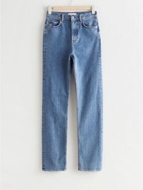 & Other Stories Favourite Cut Cropped Mid Rise Straight Leg Jeans 29 Tall